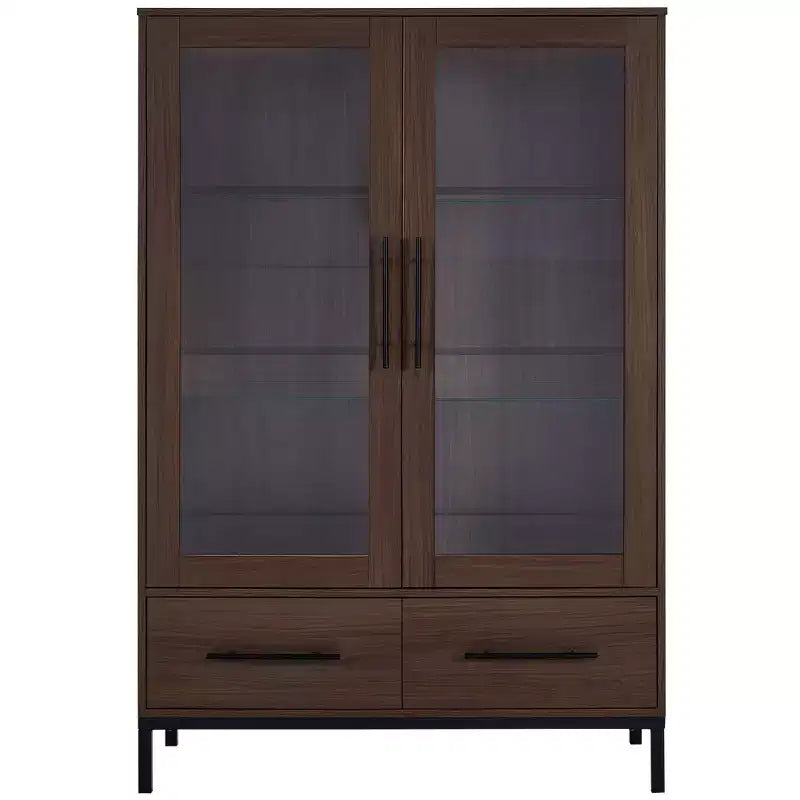 Meuble de rangement 152 cm avec 2 portes et 1 tiroir, meuble autoportant pour salon, salle à manger et bureau
