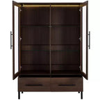 Meuble de rangement 152 cm avec 2 portes et 1 tiroir, meuble autoportant pour salon, salle à manger et bureau