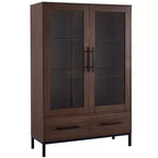 Meuble de rangement 152 cm avec 2 portes et 1 tiroir, meuble autoportant pour salon, salle à manger et bureau