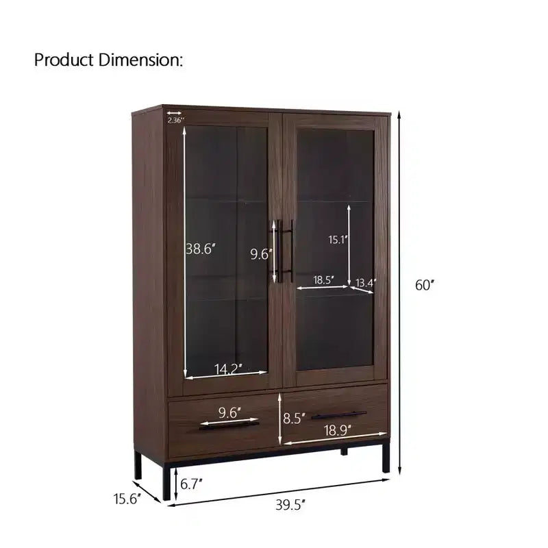 Meuble de rangement 152 cm avec 2 portes et 1 tiroir, meuble autoportant pour salon, salle à manger et bureau