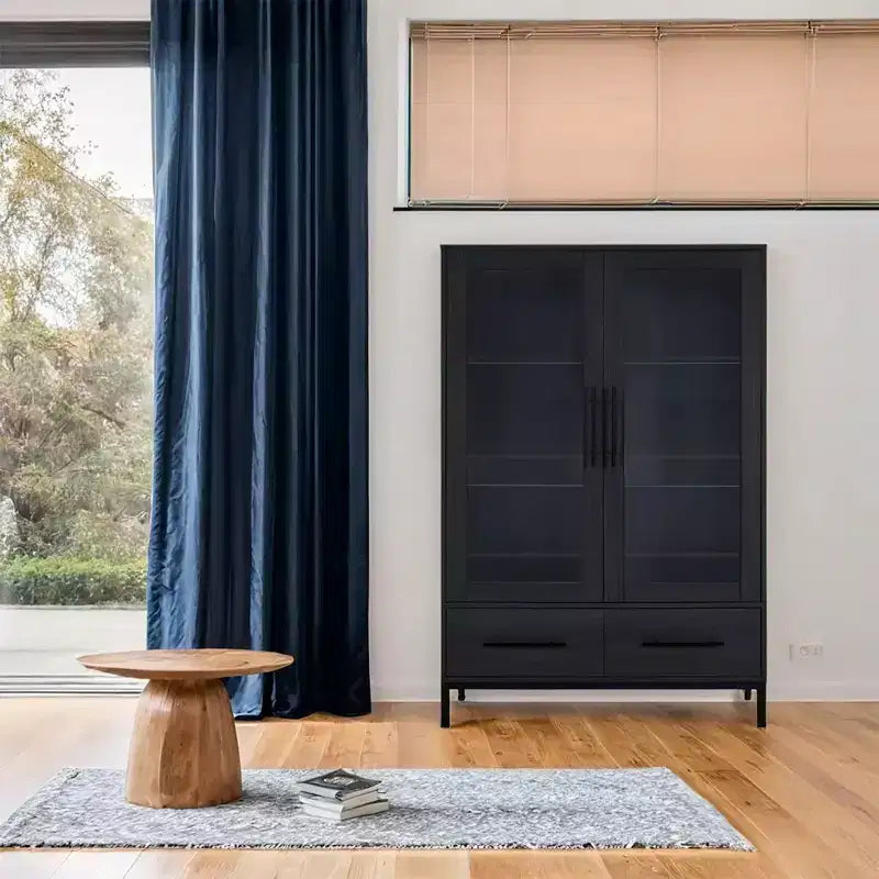 Meuble de rangement 152 cm avec 2 portes et 1 tiroir, meuble autoportant pour salon, salle à manger et bureau