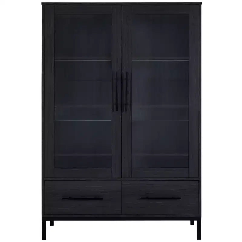 Meuble de rangement 152 cm avec 2 portes et 1 tiroir, meuble autoportant pour salon, salle à manger et bureau