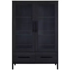 Meuble de rangement 152 cm avec 2 portes et 1 tiroir, meuble autoportant pour salon, salle à manger et bureau