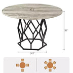Table à manger ronde pour 4-6 personnes, table de cuisine de ferme 120 cm, table circulaire en bois rustique avec base robuste, table de salle à manger moderne (table uniquement)