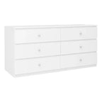 Commode 6 tiroirs de 119 cm de large, design minimaliste sans poignée pour chambre à coucher, placard ou entrée