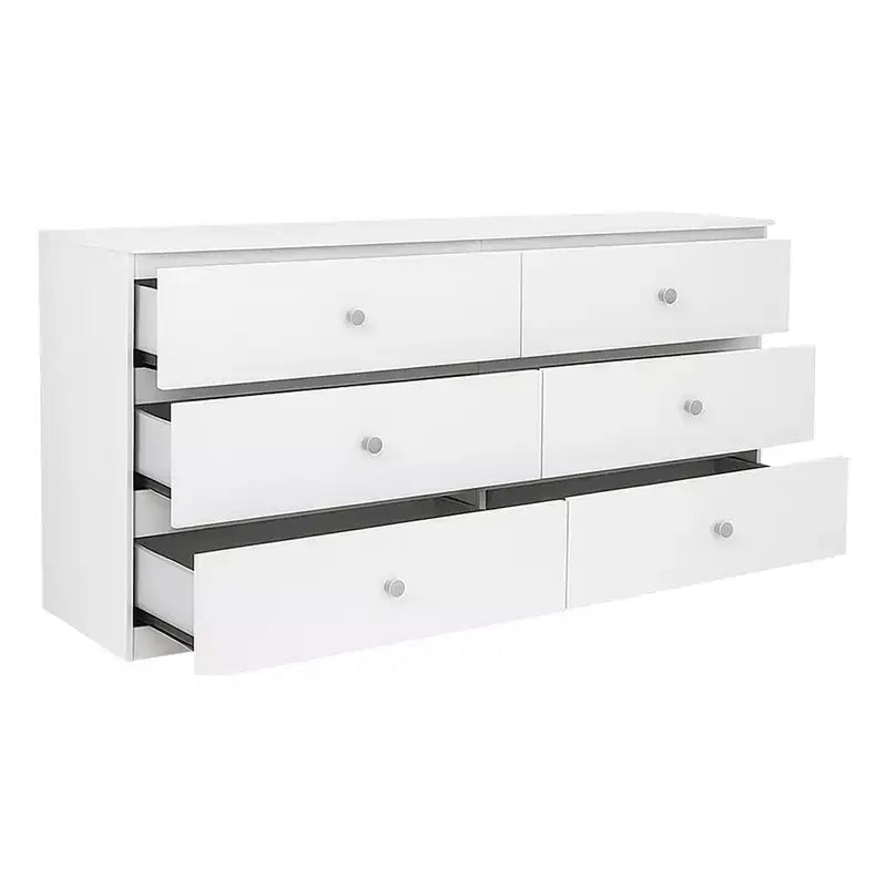 Commode 6 tiroirs de 119 cm de large, design minimaliste sans poignée pour chambre à coucher, placard ou entrée