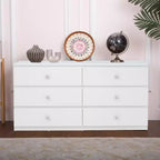 Commode 6 tiroirs de 119 cm de large, design minimaliste sans poignée pour chambre à coucher, placard ou entrée