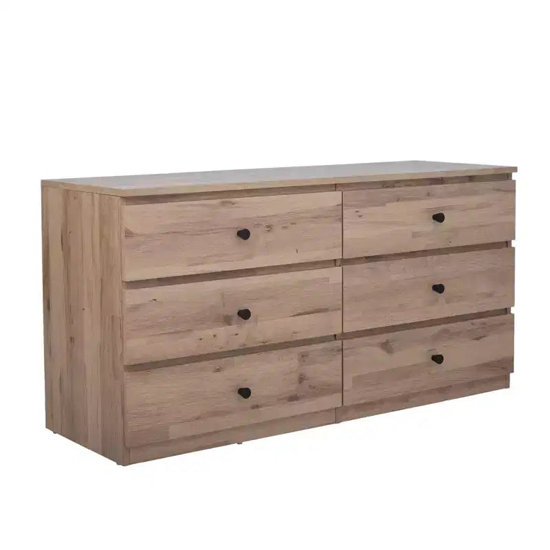 Commode 6 tiroirs de 119 cm de large, design minimaliste sans poignée pour chambre à coucher, placard ou entrée