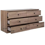Commode 6 tiroirs de 119 cm de large, design minimaliste sans poignée pour chambre à coucher, placard ou entrée