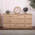 Commode 6 tiroirs de 119 cm de large, design minimaliste sans poignée pour chambre à coucher, placard ou entrée