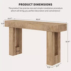 63 table console de ferme - longue table de canapé derrière le canapé, table d'entrée en bois pour salon, couloir, entrée, design rectangulaire rustique