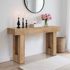 63 table console de ferme - longue table de canapé derrière le canapé, table d'entrée en bois pour salon, couloir, entrée, design rectangulaire rustique