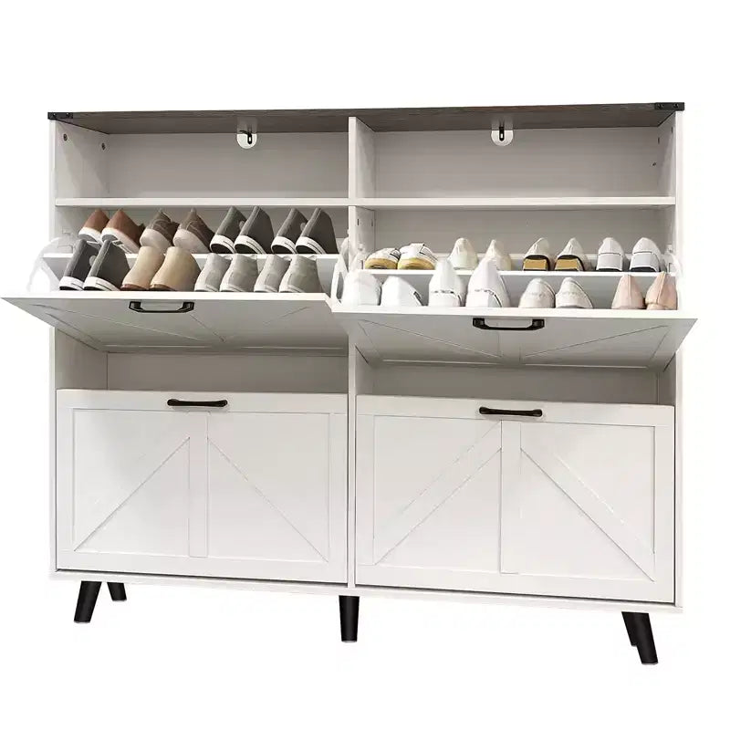 Meuble à chaussures 4 tiroirs avec banc - Organisateur d'entrée autoportant avec pieds en métal à double couche