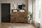 TruAIR 4-Drawer Shoe Cabinet with Bench- Freestanding Entryway Organizer with Double Layer Metal Legs