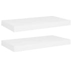 Lot de 2 étagères murales hexagonales en MDF blanc et métal, moyennes