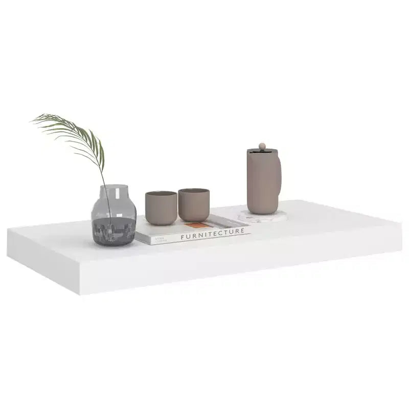 Lot de 2 étagères murales hexagonales en MDF blanc et métal, moyennes