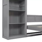 Lit mural escamotable double/grand lit avec étagères, armoire de lit escamotable peu encombrante pour chambre d'amis ou bureau à domicile
