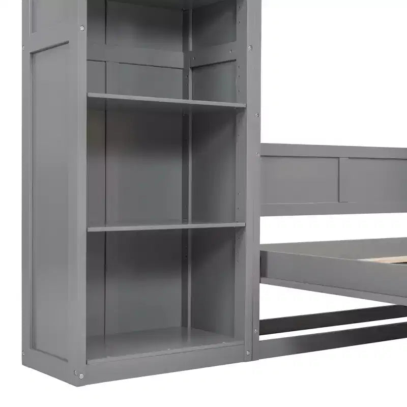 Lit mural escamotable double/grand lit avec étagères, armoire de lit escamotable peu encombrante pour chambre d'amis ou bureau à domicile
