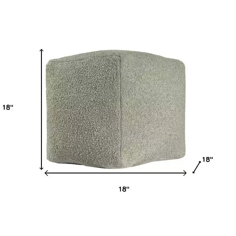 HomeRoots Pouf Ottomane en Boucle Sauge 18