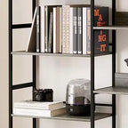 Étagère à 5 niveaux, étagère de présentation, bibliothèques industrielles avec cadre en métal, meubles bibliothèques modernes et hautes pour le bureau à domicile, la salle d'étude, le salon