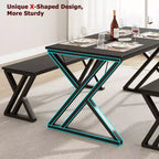 Ensemble table et chaises pour 4-6 personnes, ensemble de table de cuisine, panneau en MDF, cadre métallique robuste, montage facile, pour cuisine, salle à manger