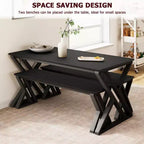Ensemble table et chaises pour 4-6 personnes, ensemble de table de cuisine, panneau en MDF, cadre métallique robuste, montage facile, pour cuisine, salle à manger