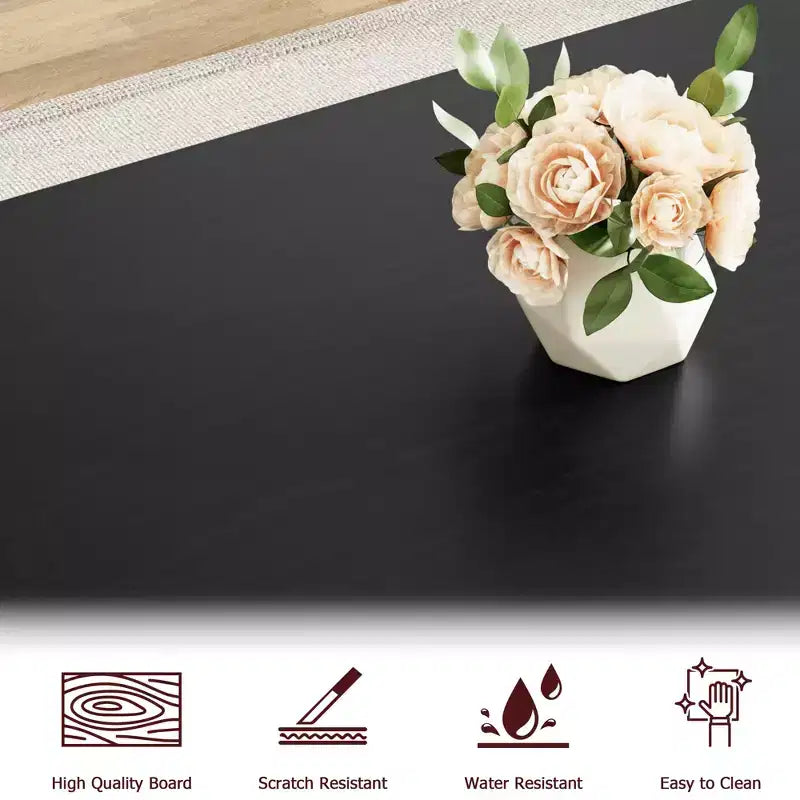 Ensemble table et chaises pour 4-6 personnes, ensemble de table de cuisine, panneau en MDF, cadre métallique robuste, montage facile, pour cuisine, salle à manger