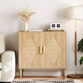 GustoWave Buffet Cabinet with Storage,Storage Cabinet with 2 Rattan Decorated,Sideboard Cabinet,Accent Cabinet for Living Room, Dining Room, Entryway