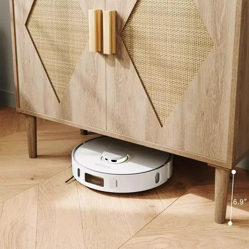 Meuble de rangement GustoWave avec 2 portes décorées en rotin, buffet, meuble d'appoint pour salon, salle à manger, entrée
