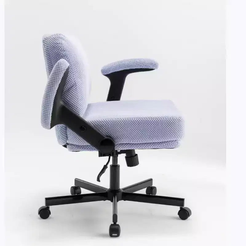 Chaise Criss-Cross à accoudoirs relevables sur roulettes avec coussin épais, siège large, bureau pivotant pour maison/appartement/chambre