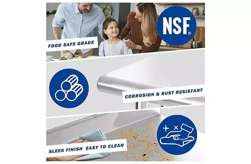Établi en acier inoxydable 60 * 12 - Table robuste certifiée NSF avec étagère réglable et pare-éclaboussures, sûre, pratique et robuste