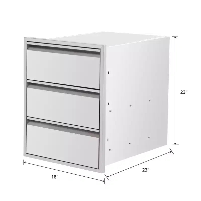 Tiroir de cuisine coulissant en acier inoxydable avec porte-serviettes, support de rangement de gril à trois niveaux, adapté aux îlots de grill et aux patios