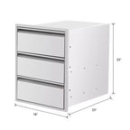 Tiroir de cuisine coulissant en acier inoxydable avec porte-serviettes, support de rangement de gril à trois niveaux, adapté aux îlots de grill et aux patios