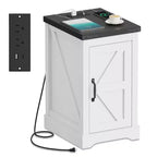 Table d'appoint de ferme avec station de recharge et 2 ports USB-C Table de chevet moderne avec 2 prises CA, étagère réglable et gestion des câbles