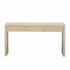 Table console rustique Luxystar avec 3 tiroirs cannelés, placage en bois massif et grain de bois naturel pour salon, couloir