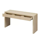 Table console rustique Luxystar avec 3 tiroirs cannelés, placage en bois massif et grain de bois naturel pour salon, couloir