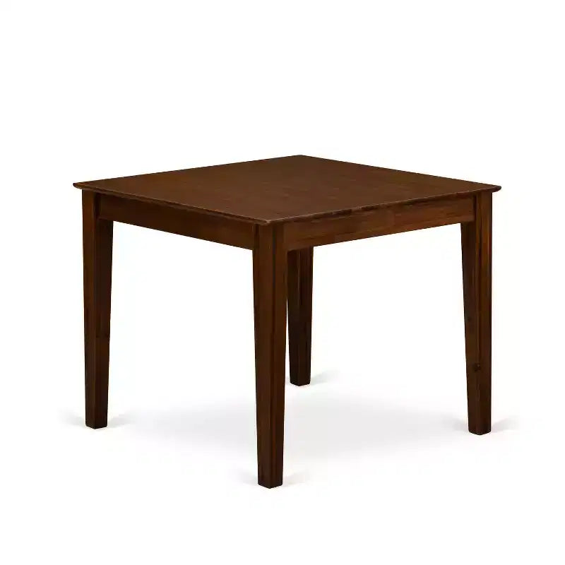 Ensemble de salle à manger 5 pièces en noyer antique, plateau en bois massif carré - 4 places