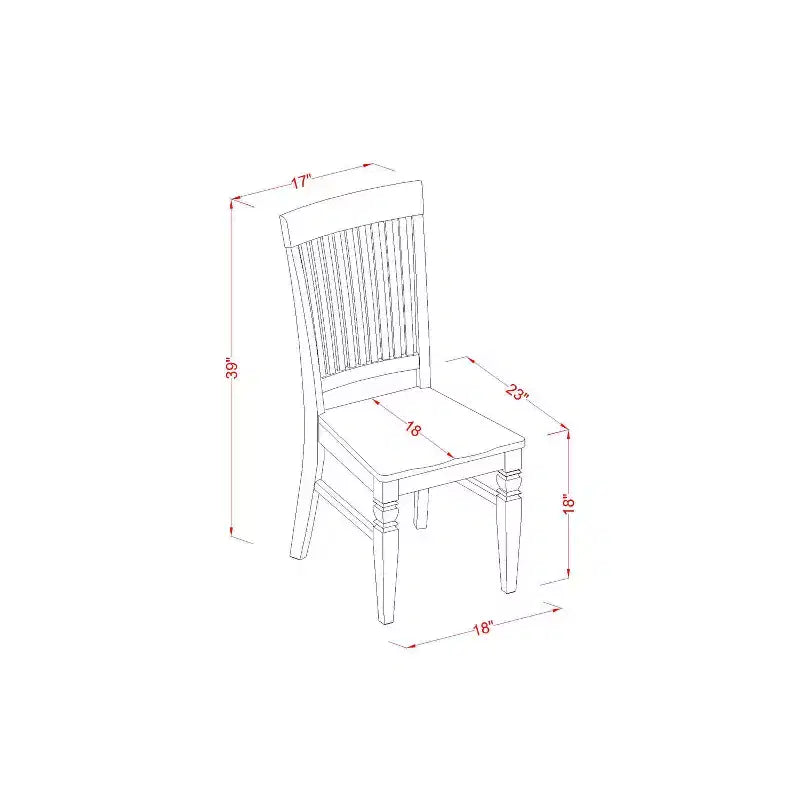 Ensemble de salle à manger vintage 5 pièces - Table de cuisine et 4 chaises noir cerise - Style victorien