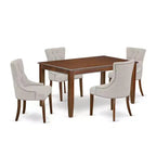 HomeStock 5-Pc Mahogany Finish Solid Wood Top - Rectangular Dining Room Set - Seats 4