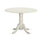 Ensemble de salle à manger rond avec 4 chaises - Table de cuisine de 42 pouces et chaises Parson - Blanc lin et beige