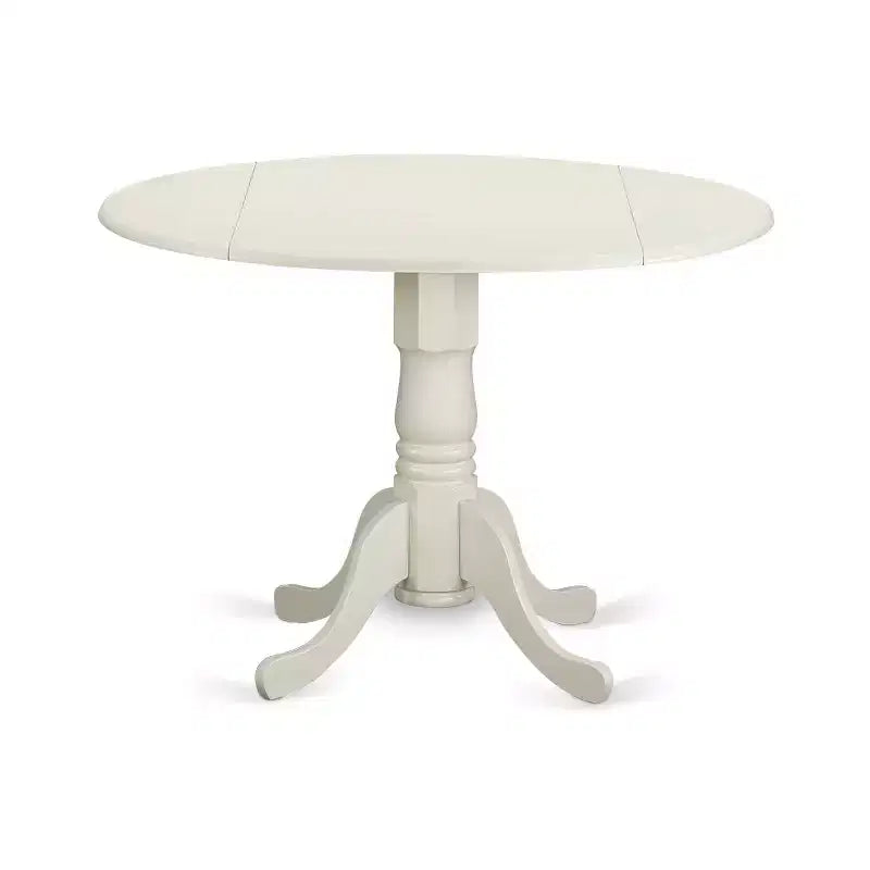 Ensemble de salle à manger rond avec 4 chaises - Table de cuisine de 42 pouces et chaises Parson - Blanc lin et beige