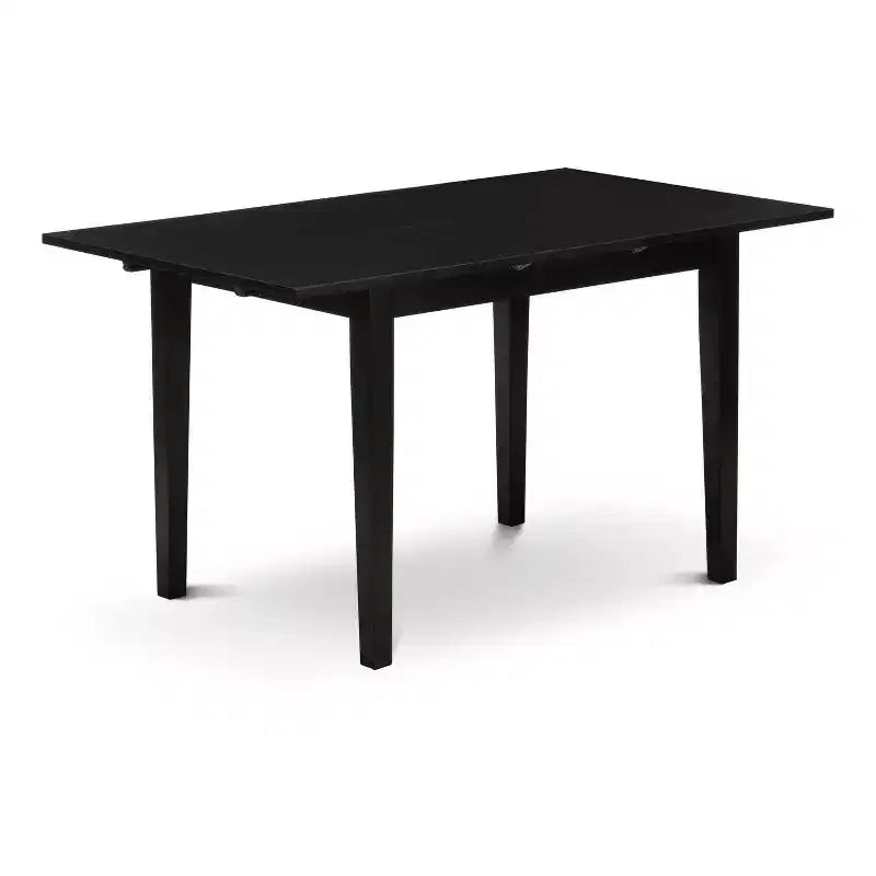5-Piece Black Finish Solid Wood Top - Rectangular Dining Room Set (Seats-4)