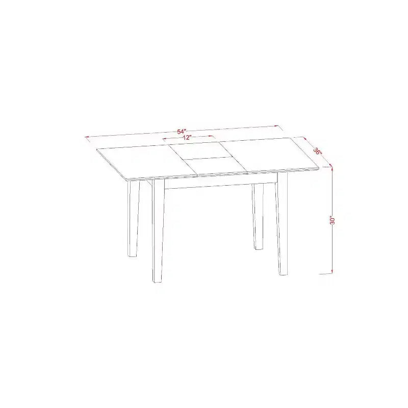 HomeStock Table à manger 5 pièces en bois massif finition acajou avec 4 chaises