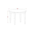 Table à manger HomeStock ronde 5 pièces en bois massif finition cappuccino avec 4 chaises