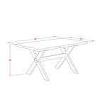 HomeStock Table à manger rectangulaire 5 pièces en bois massif finition jacobine vieillie avec 4 chaises