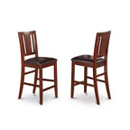 Table de salle à manger hauteur comptoir avec chaises - Ensemble de salle à manger moderne de style pub - Fini acajou - Ensemble de 5 pièces