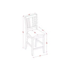 Table de salle à manger hauteur comptoir avec chaises - Ensemble de salle à manger moderne de style pub - Fini acajou - Ensemble de 5 pièces