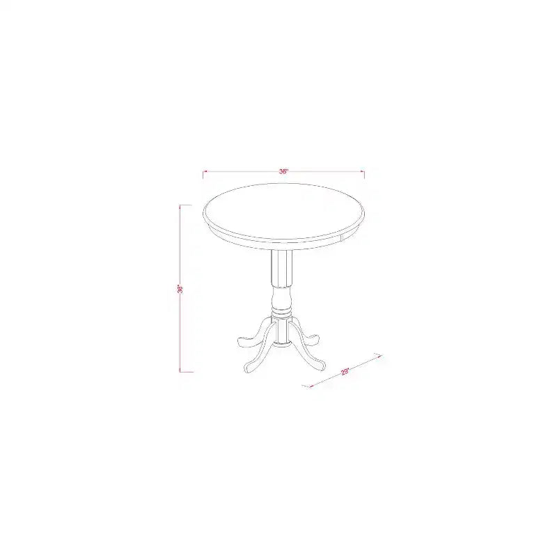 Ensemble de cuisine pour dînette - Table et chaises 3 pièces - Table ronde à pied central - Finition acajou foncé