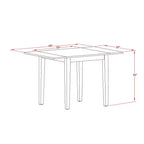 Ensemble de salle à manger 3 pièces HomeStock avec plateau rectangulaire en bois massif finition acajou et rabats