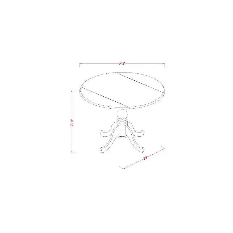 Ensemble de salle à manger Lakeside - Table et 4 chaises - Ensemble de cuisine en bois dur - Fini brun selle